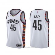 Camiseta Brooklyn Nets Donta Hall NO 45 Ciudad 2020 Blanco