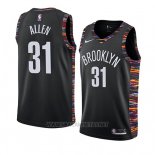 Camiseta Brooklyn Nets Jarrett Allen NO 31 Ciudad 2019 Negro