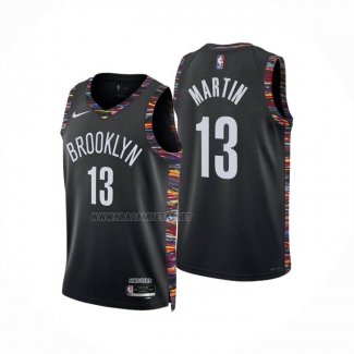 Camiseta Brooklyn Nets Tyrese Martin NO 13 Ciudad 2025-26 Negro