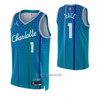 Camiseta Charlotte Hornets LaMelo Ball NO 1 Ciudad 2022-23 Azul