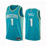 Camiseta Charlotte Hornets Lamelo Ball NO 1 Ciudad 2023-24 Verde