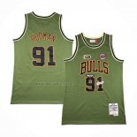Camiseta Chicago Bulls Dennis Rodman NO 91 Mitchell & Ness 1997-98 Verde