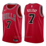Camiseta Chicago Bulls Justin Holiday NO 7 Icon 2017-18 Rojo