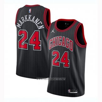 Camiseta Chicago Bulls Lauri Markkanen NO 24 Statement 2020-21 Negro