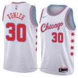 Camiseta Chicago Bulls Noah Vonleh NO 30 Ciudad 2018 Blanco