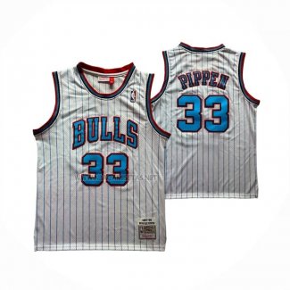 Camiseta Chicago Bulls Scottie Pippen NO 33 Mitchell & Ness 1997-98 Blanco1