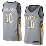 Camiseta Cleveland Cavaliers John Holland NO 10 Ciudad 2018 Gris