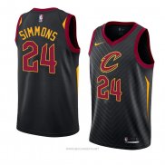 Camiseta Cleveland Cavaliers Kobi Simmons NO 24 Statement 2018 Negro