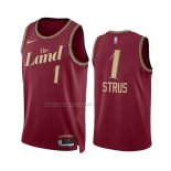 Camiseta Cleveland Cavaliers Max Strus NO 1 Ciudad 2023-24 Rojo