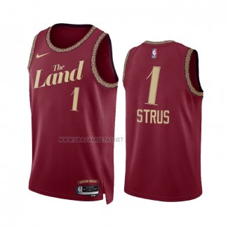 Camiseta Cleveland Cavaliers Max Strus NO 1 Ciudad 2023-24 Rojo