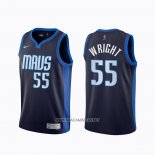 Camiseta Dallas Mavericks Delon Wright NO 55 Earned 2020-21 Azul