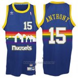 Camiseta Denver Nuggets Carmelo Anthony NO 15 Retro Azul