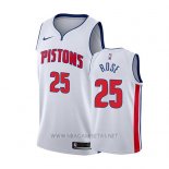 Camiseta Detroit Pistons Derrick Rose NO 25 Association 2018-19 Blanco