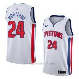 Camiseta Detroit Pistons Eric Moreland NO 24 Association 2018 Blanco