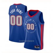 Camiseta Detroit Pistons Personalizada Ciudad 2020-21 Azul