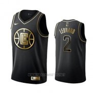 Camiseta Golden Edition Los Angeles Clippers Kawhi Leonard NO 2 Negro