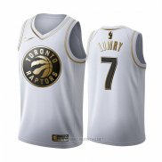 Camiseta Golden Edition Toronto Raptors Kyle Lowry NO 7 Blanco