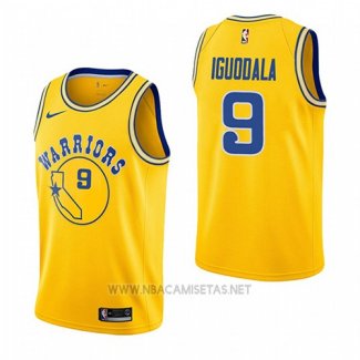 Camiseta Golden State Warriors Andre Iguodala NO 9 Hardwood Classic 2018-19 Amarillo