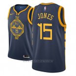 Camiseta Golden State Warriors Damian Jones NO 15 Ciudad 2018-19 Azul