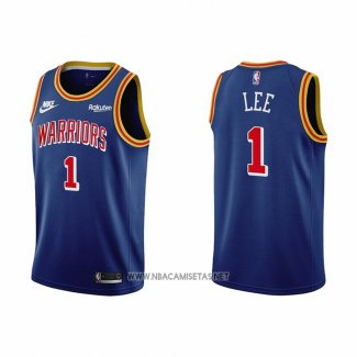 Camiseta Golden State Warriors Damion Lee NO 1 75th Anniversary Azul