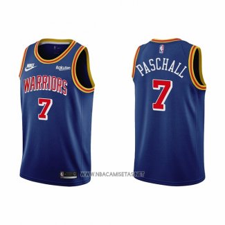 Camiseta Golden State Warriors Eric Paschall NO 7 75th Anniversary Azul