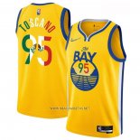 Camiseta Golden State Warriors Juan Toscano-Anderson NO 95 2022 Statement Royal Special Mexico Edition Oro
