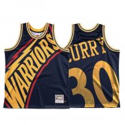 Camiseta Golden State Warriors Stephen Curry NO 30 Mitchell & Ness Big Face Azul