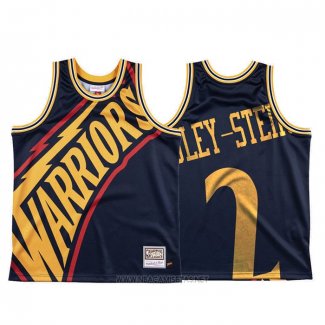 Camiseta Golden State Warriors Willie Cauley Stein NO 2 Mitchell & Ness Big Face Azul