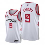 Camiseta Houston Rockets Demarre Carroll NO 9 Ciudad 2019-20 Blanco