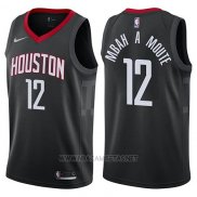 Camiseta Houston Rockets Luc Mbah A Moute NO 12 Statement 2017-18 Negro