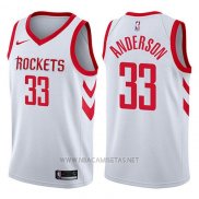 Camiseta Houston Rockets Ryan Anderson NO 33 Swingman Association 2017-18 Blanco