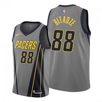 Camiseta Indiana Pacers Goga Bitadze NO 88 Ciudad Gris