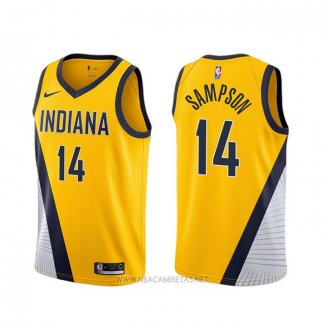 Camiseta Indiana Pacers Jakarr Sampson NO 14 Statement 2019-20 Amarillo