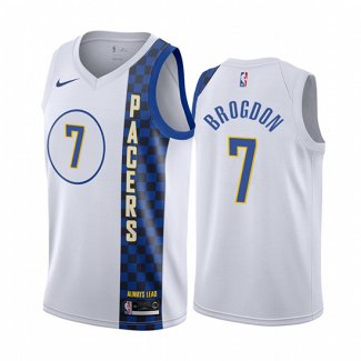 Camiseta Indiana Pacers Malcolm Brogdon NO 7 Ciudad Blanco