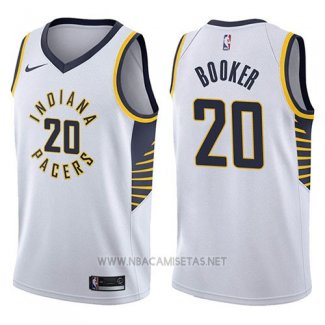 Camiseta Indiana Pacers Trevor Booker NO 20 Association 2017-18 Blanco