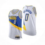 Camiseta Indiana Pacers Tyrese Haliburton NO 0 Ciudad Authentic 2025-26 Blanco
