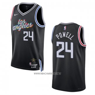 Camiseta Los Angeles Clippers Norman Powell NO 24 Ciudad 2022-23 Negro