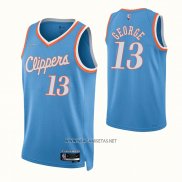 Camiseta Los Angeles Clippers Paul George NO 13 Ciudad 2021-22 Azul