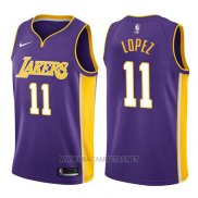 Camiseta Los Angeles Lakers Brook Lopez NO 11 2017-18 Violeta