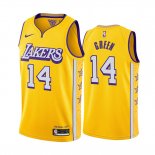 Camiseta Los Angeles Lakers Danny Green NO 14 Ciudad Edition Amarillo