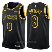 Camiseta Los Angeles Lakers Kobe Bryant NO 8 Ciudad 2017-18 Negro