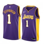 Camiseta Los Angeles Lakers Lance Stephenson NO 1 Statement 2017-18 Violeta