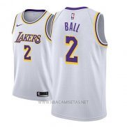 Camiseta Los Angeles Lakers Lonzo Ball NO 2 Association 2018-19 Blanco