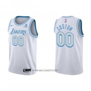 Camiseta Los Angeles Lakers Personalizada Ciudad 2021-22 Blanco