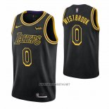 Camiseta Los Angeles Lakers Russell Westbrook NO 0 Ciudad Negro