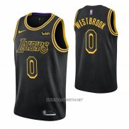 Camiseta Los Angeles Lakers Russell Westbrook NO 0 Ciudad Negro