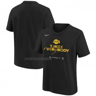 Camiseta Manga Corta Los Angeles Lakers 2024 NBA Playoffs Mantra Negro