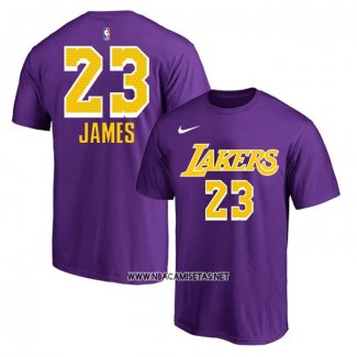 Camiseta Manga Corta Los Angeles Lakers LeBron James Violeta