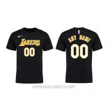 Camiseta Manga Corta Los Angeles Lakers Personalizada Negro