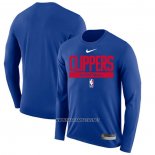 Camiseta Manga Larga Los Angeles Clippers Practice Performance 2022-23 Azul